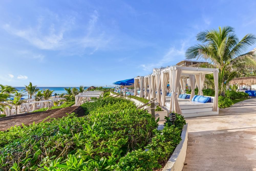 Cabanas overlooking the Beach at Live Aqua Resorts