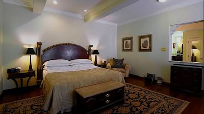 King bed in The Blue Mountain Suite at Terra Nova All Suite