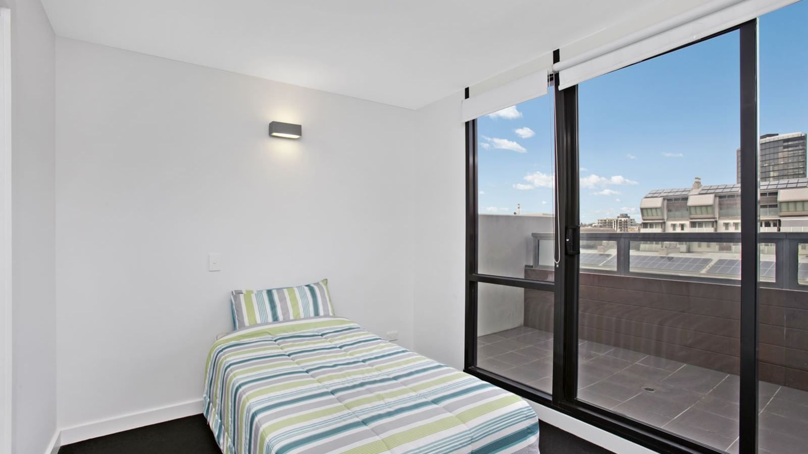 Self-contained one bedroom balcony apartment - bedroom view