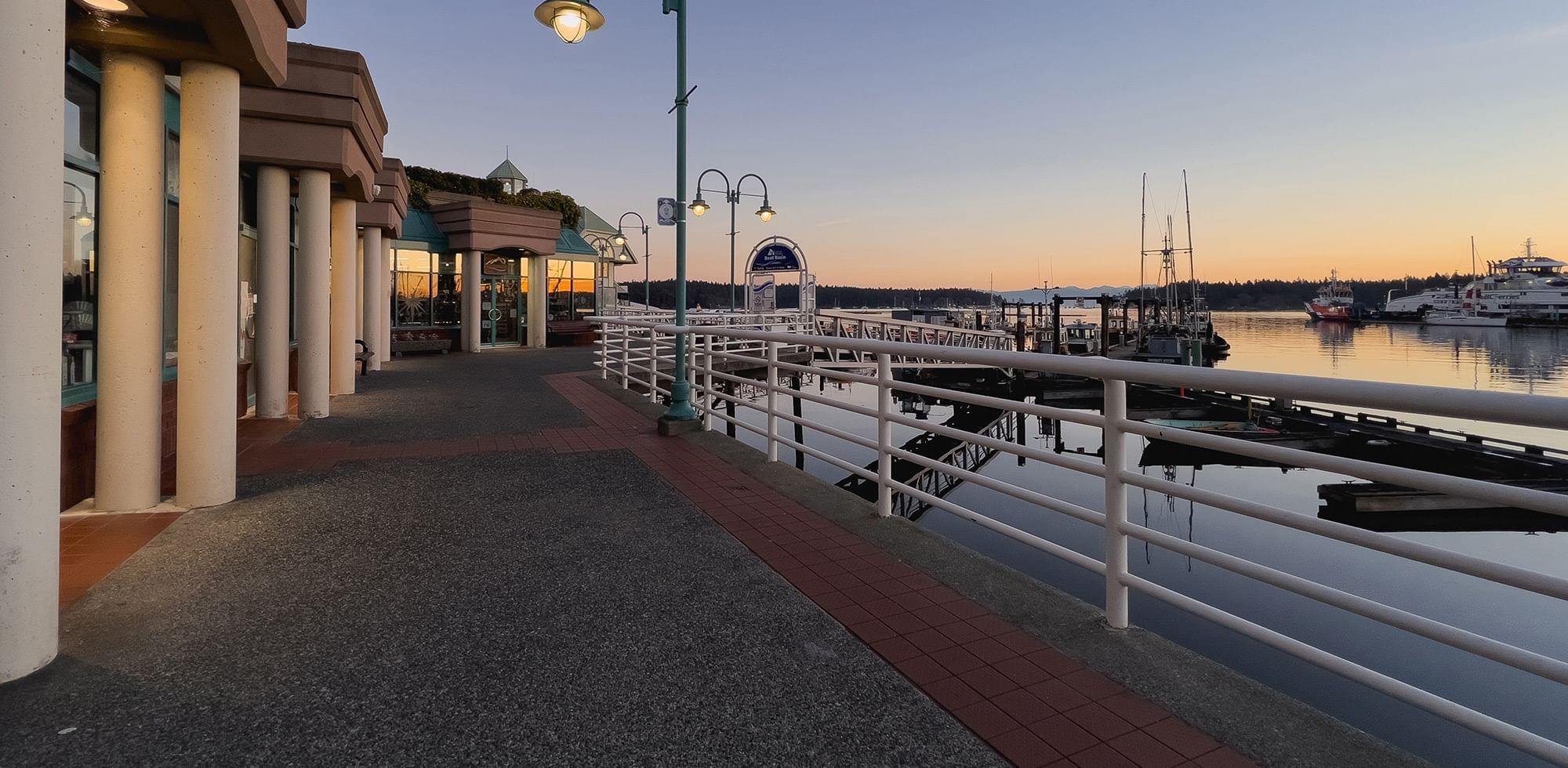 Sunrise view of Nanaimo harbour