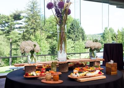 Dishes served on a table at Mt. Washington Conference Center