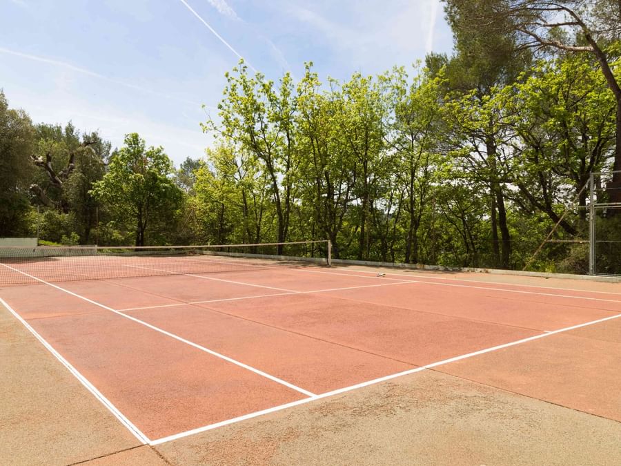 Outdoor badminton court at Villa borghese