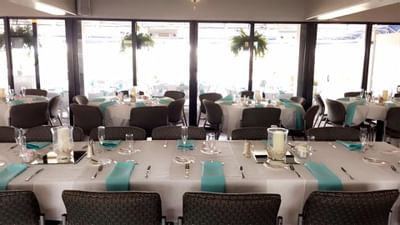 a long table with chairs