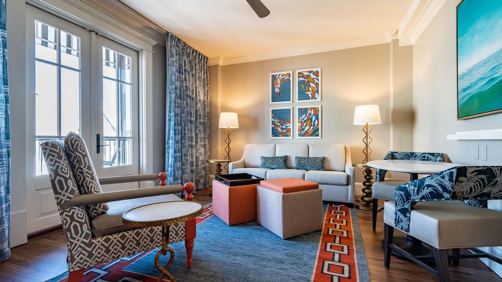 Town View Suite Sitting Area at The Pearl Hotel