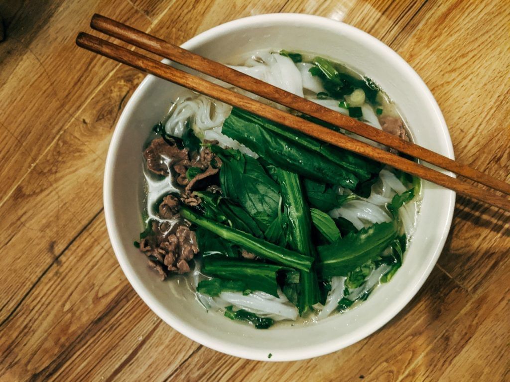 Vietnamese bowl pho soup