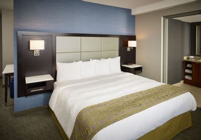 King bed in King Executive Guestroom at Waterfront Hotel