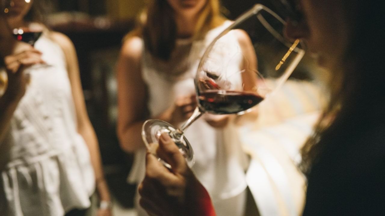 Closeup of a group of ladies having wine at Marbella Club Hotel