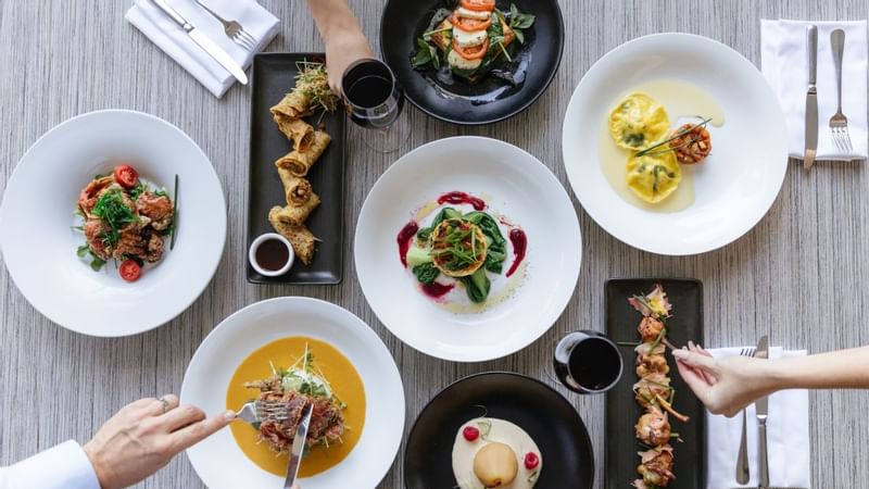 Food dishes in The Green Dining at Mercure Gold Coast Resort