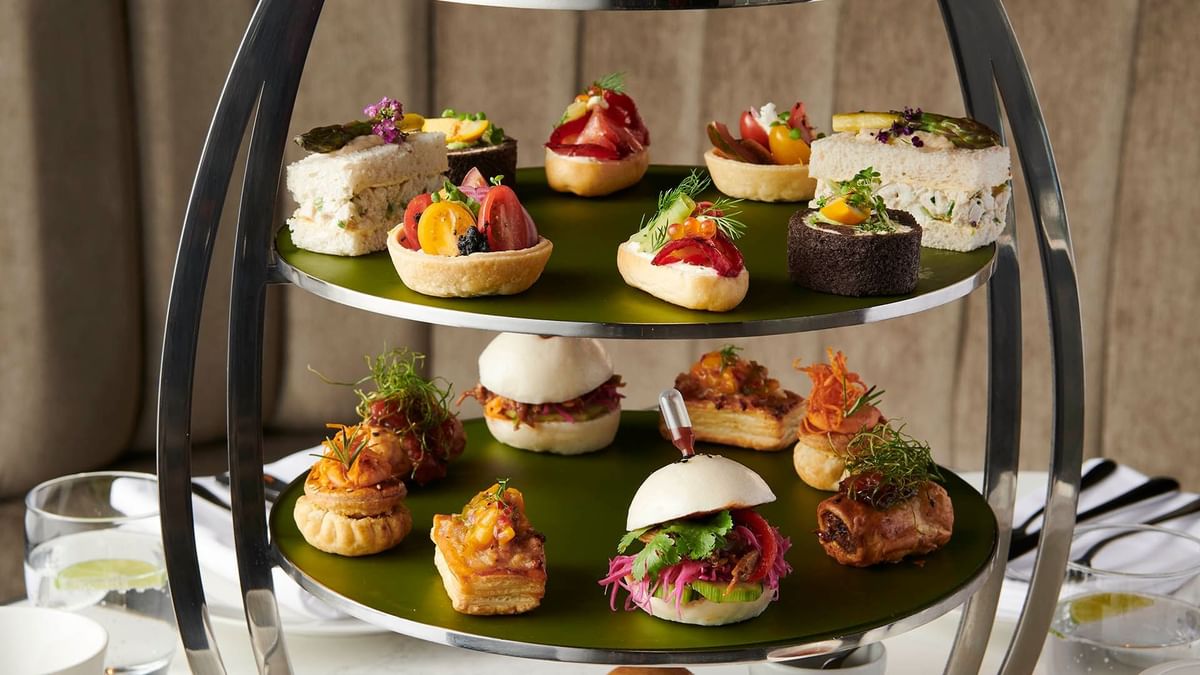 Assorted gourmet appetizers served in TWR Bar at Crown Hotel Melbourne