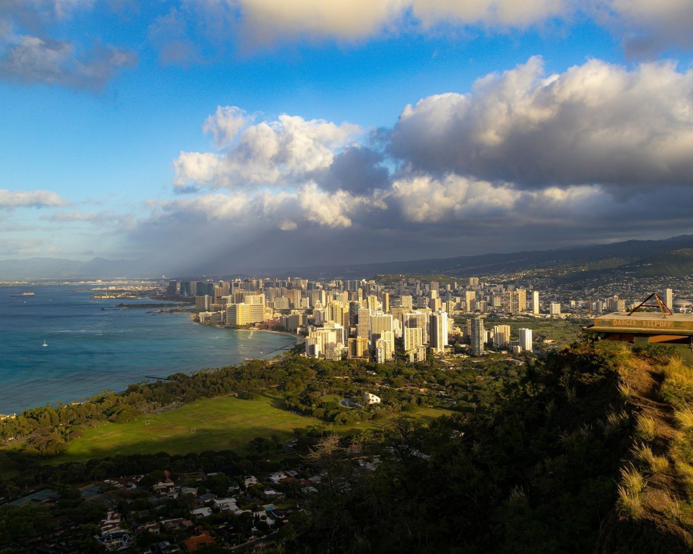 view of honolulu from diamond head state monument hawaii