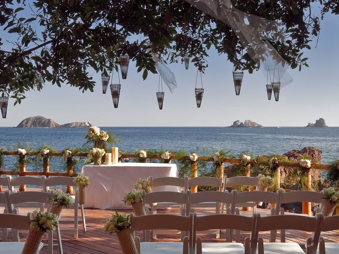 Wedding Ceremony arranged in Ocean Deck at Cala de Mar Resort