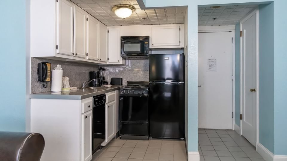 Full Kitchen of One-Bedroom Suite at Brigantine Beach