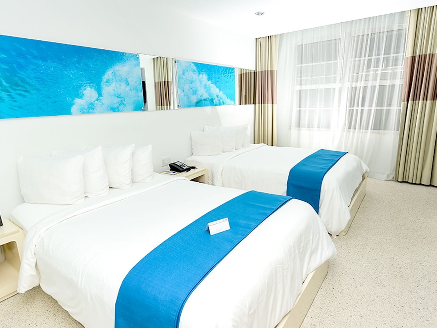 Double beds in Classic double room at Clevelander South Beach