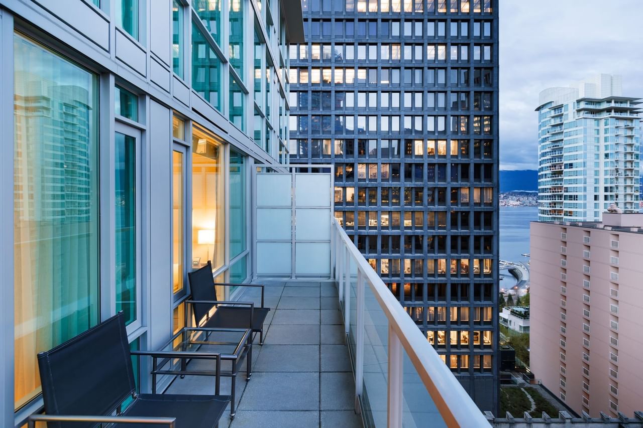 balcony with city view