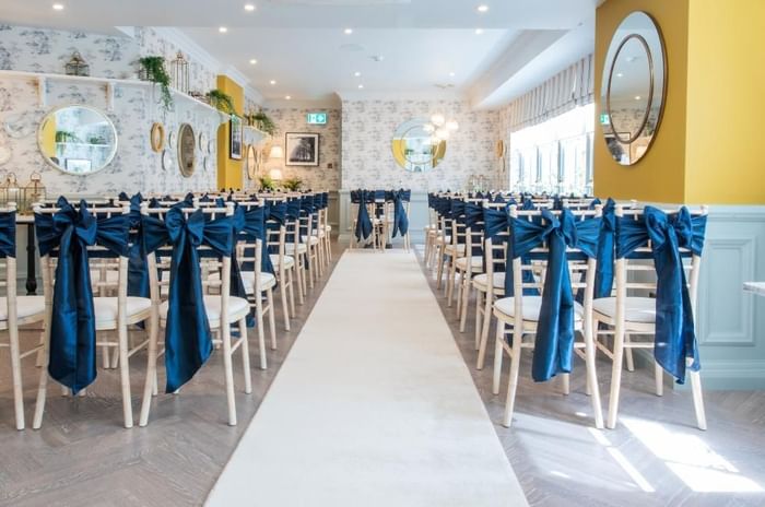 Ceremony in tearoom at Villiers Hotel in Buckingham