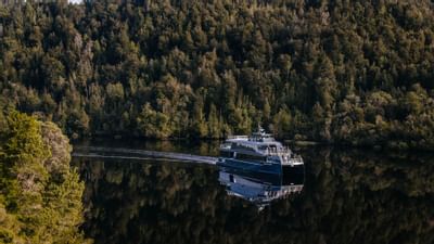 Cruise ship at Gordon River near the Gordon River Cruise