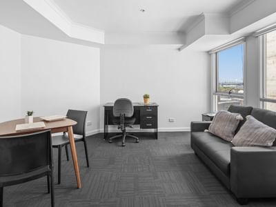 Student Living on Flinders - Studio Apartment Living Area