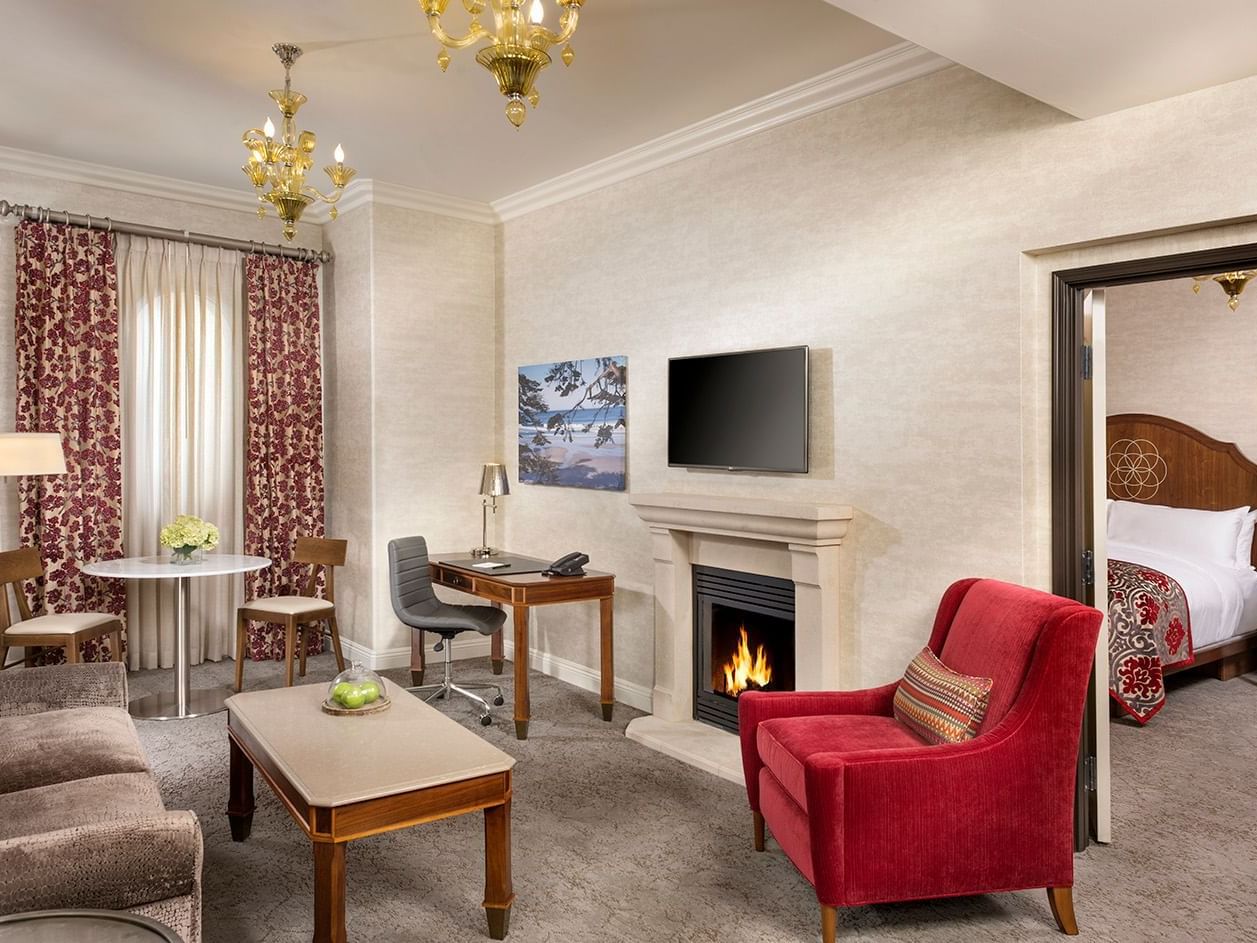  Living Room with Fireplace in suite 