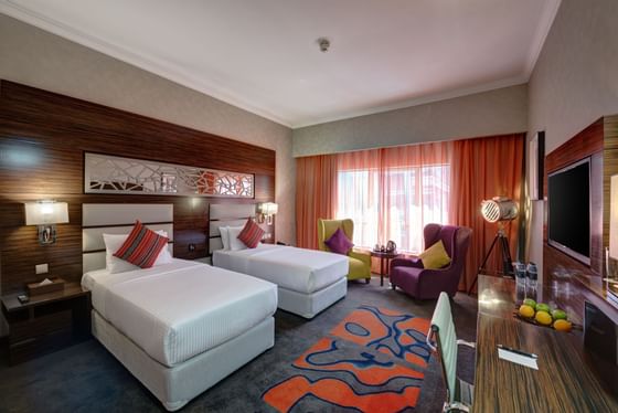 Club Twin Room at Ghaya Grand Hotel Dubai 