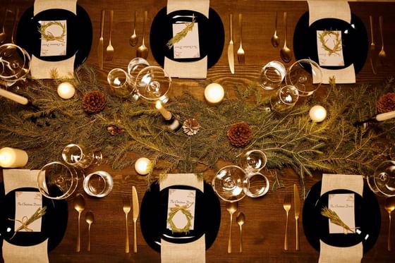 Festive dinner table arranged at Pelangi Beach Resort