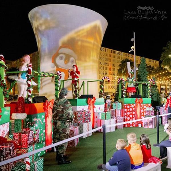 Children watching menorah lightings near Lake Buena Vista Resort Village & Spa