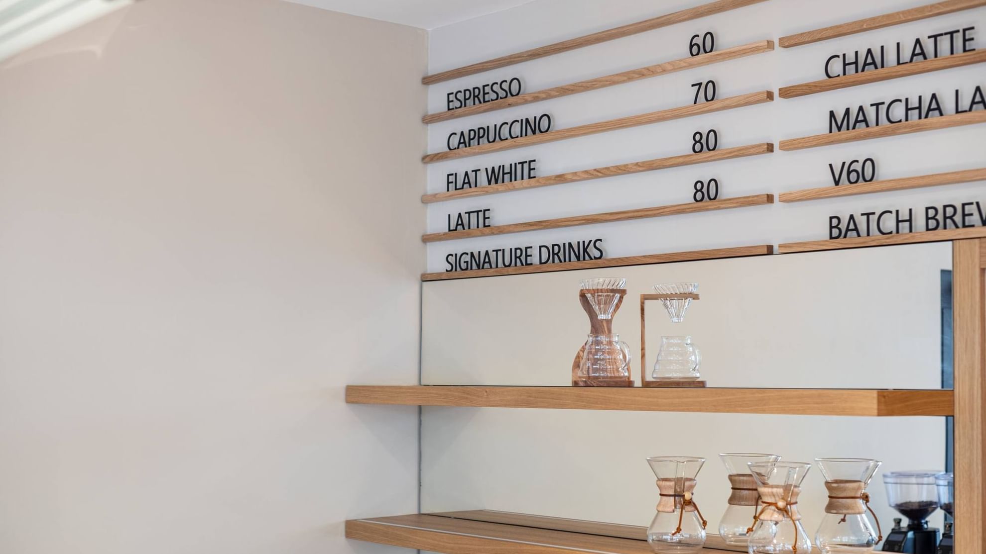 Shelves in Elias Coffee Shop at Almanac X Alcron Prague, Fine Dining Prague