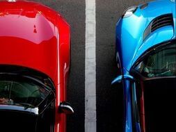 Top view of two cars parked at Paramount Hotel Seattle
