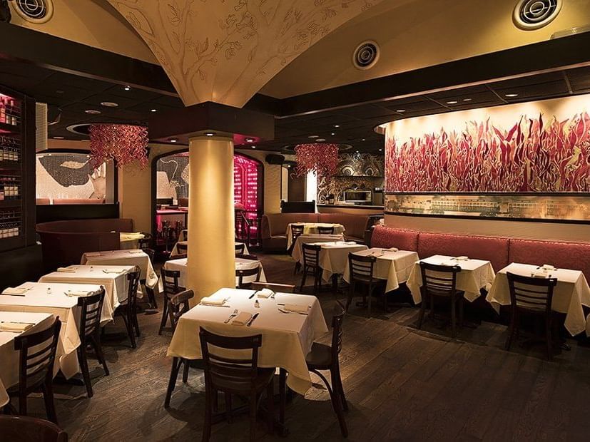 The dining area of Serafina Restaurant at Dream Midtown NYC