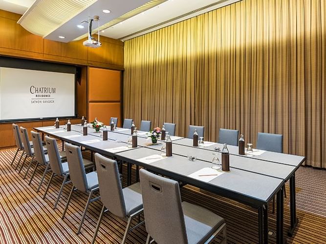 Conference setup in Boardroom at Chatrium Residence Sathon 