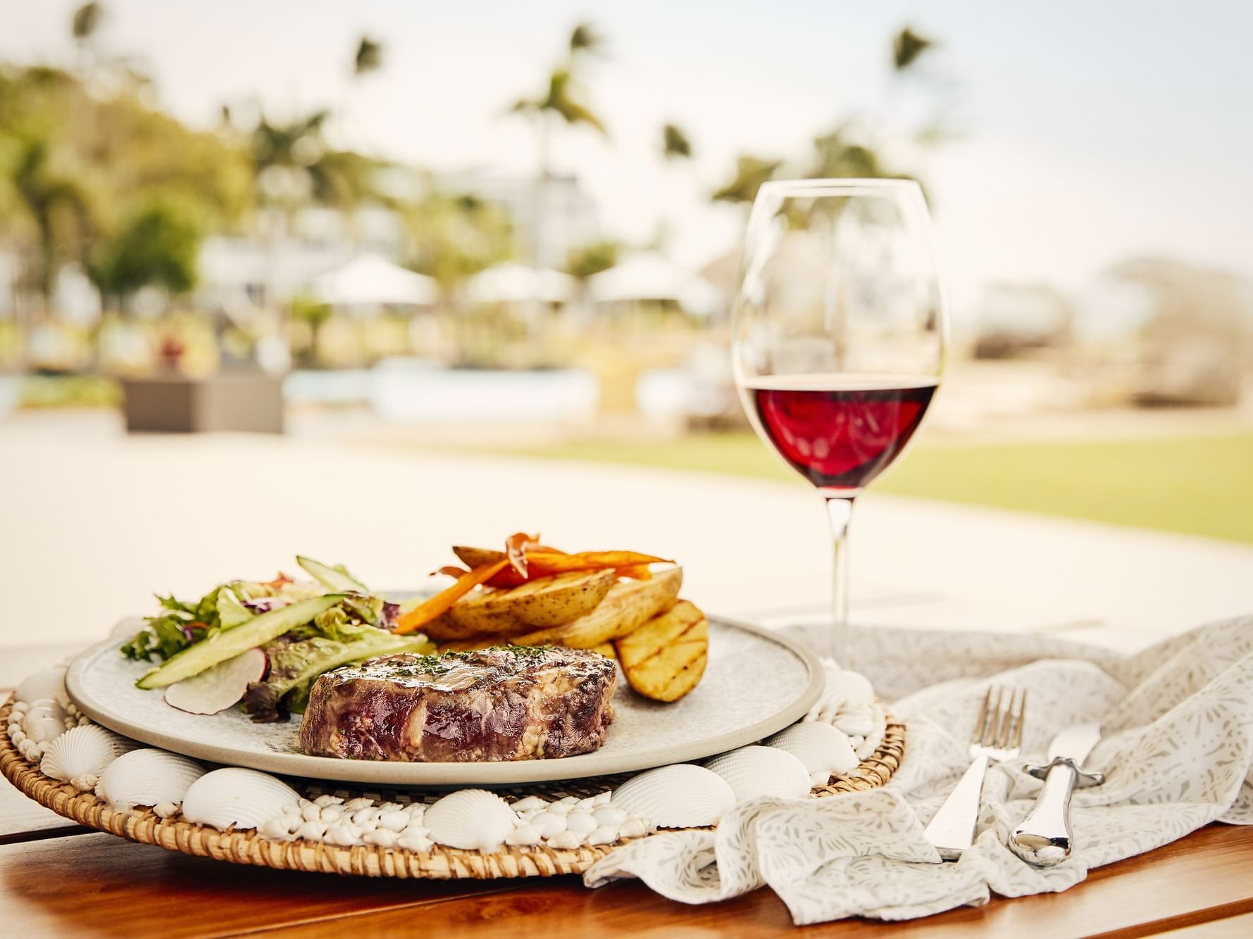 Steak served in Inkstone Kitchen at Daydream Island Resort