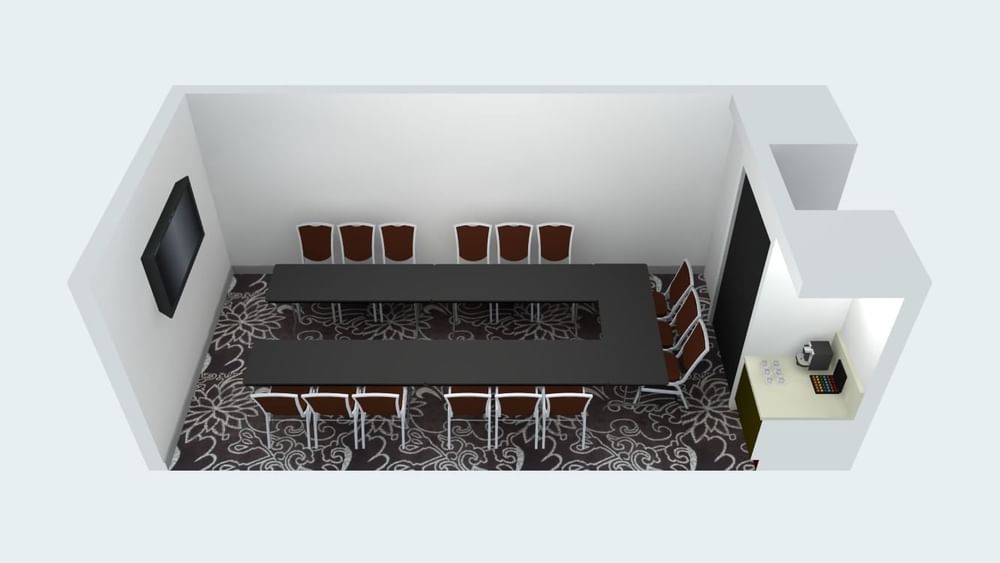 U-shaped table in Collins meeting room at Novotel Melbourne