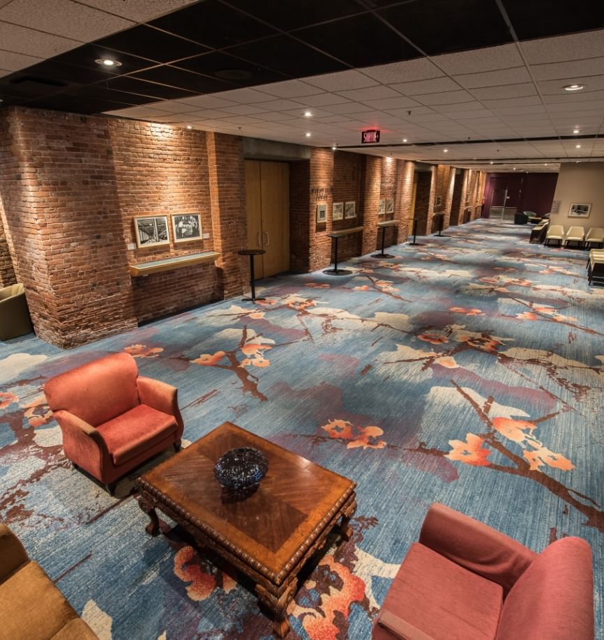 Interior of hotel lobby lounge area at Hotel Moco