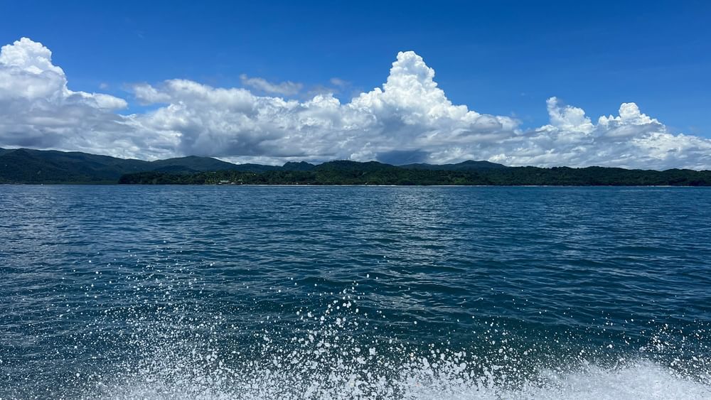 Sea view with waves from a moving boat at The Naviti Resort in Korolevu.