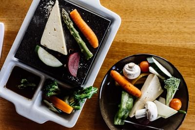 Meal prepared for vegetarians at Cradle Mountain Hotel