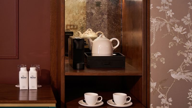 Coffee station with amenities in Deluxe Room at The Capital Hotel London