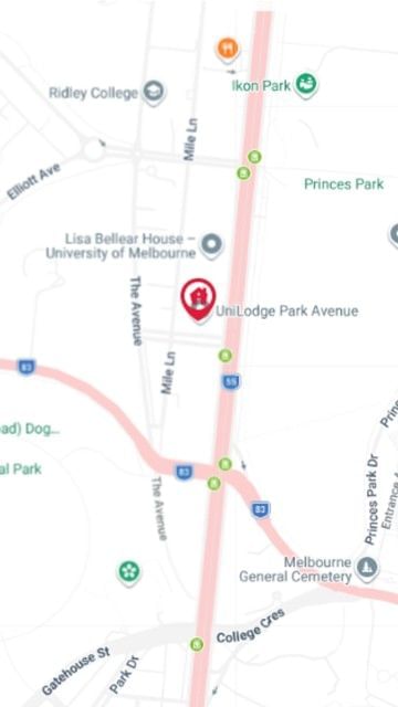 UniLodge Park Avenue Map