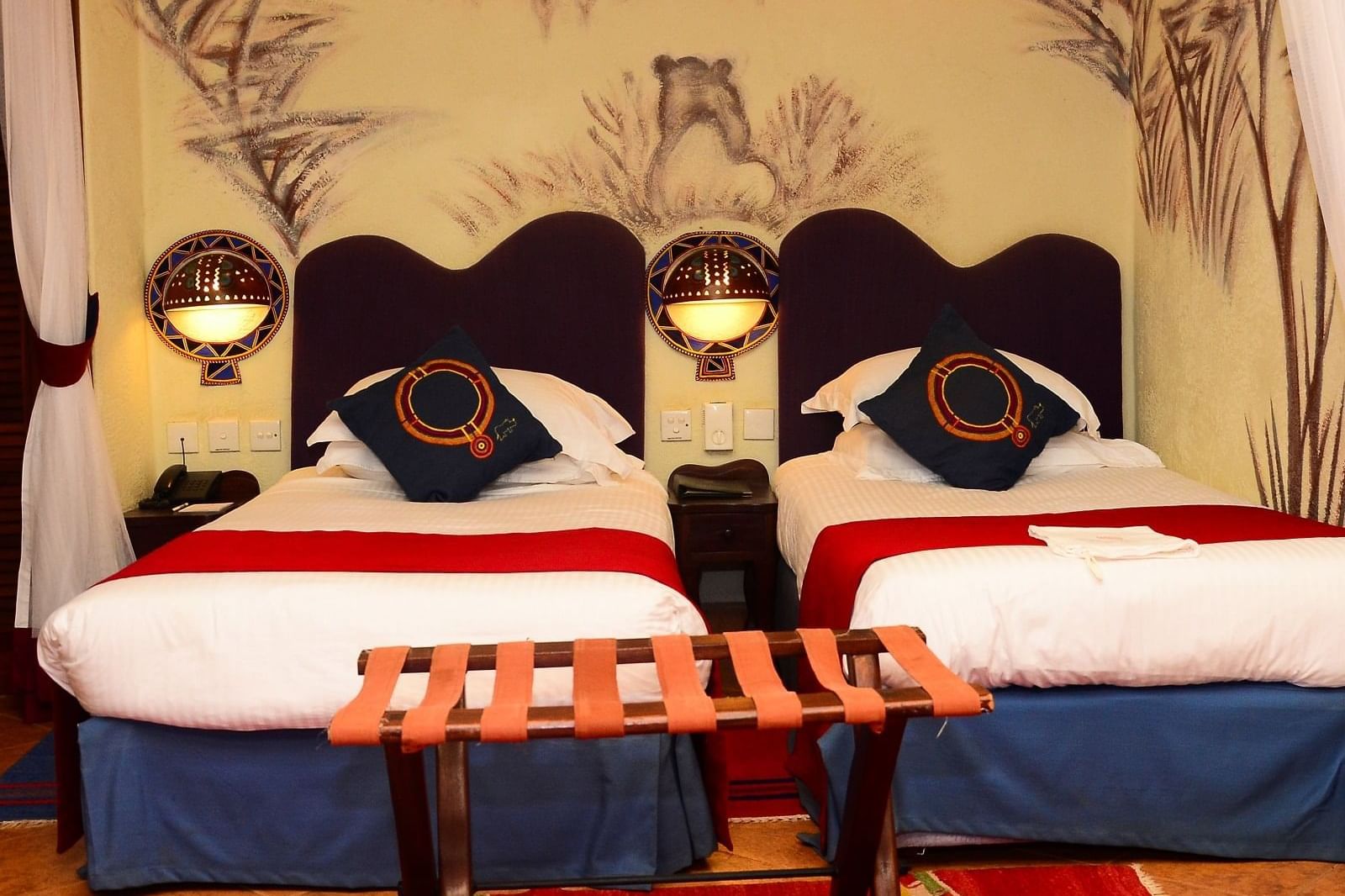The beds in the Twin Room at Amboseli Serena Safari Lodge