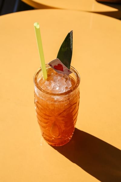 Close-up of the classic cocktail served at The Verb Hotel