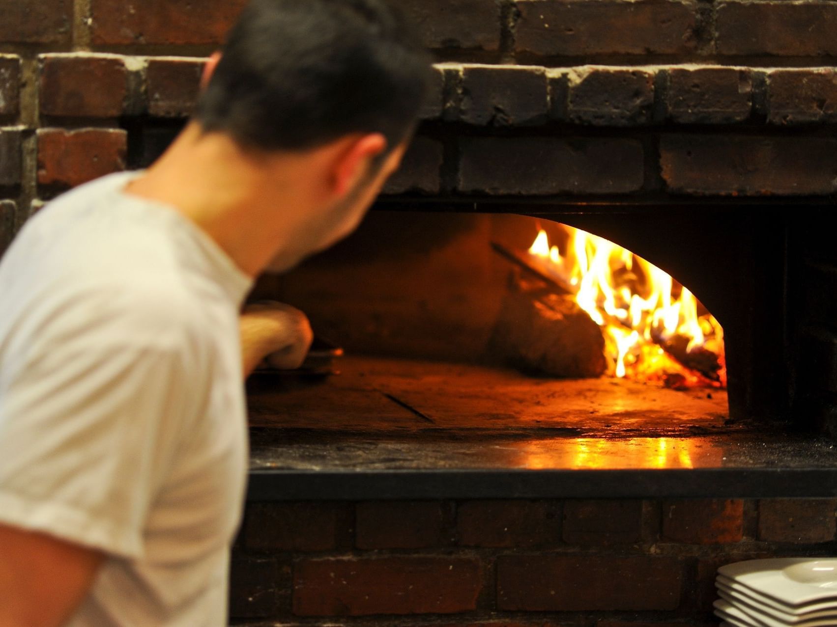 View of masonry oven in Piccolo Arancio at Farmington Inn and Suites