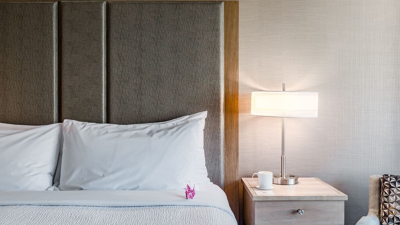 Accessible hotel guestroom with king bed