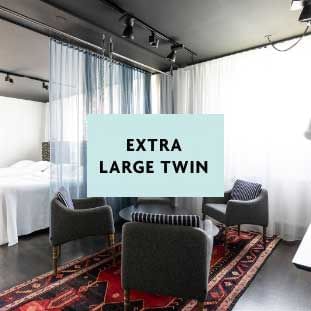 Extra large twin room at Hotel Flora in Gothenburg, Sweden