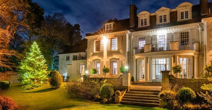 Exterior of Gorse Hill in Woking at Christmas