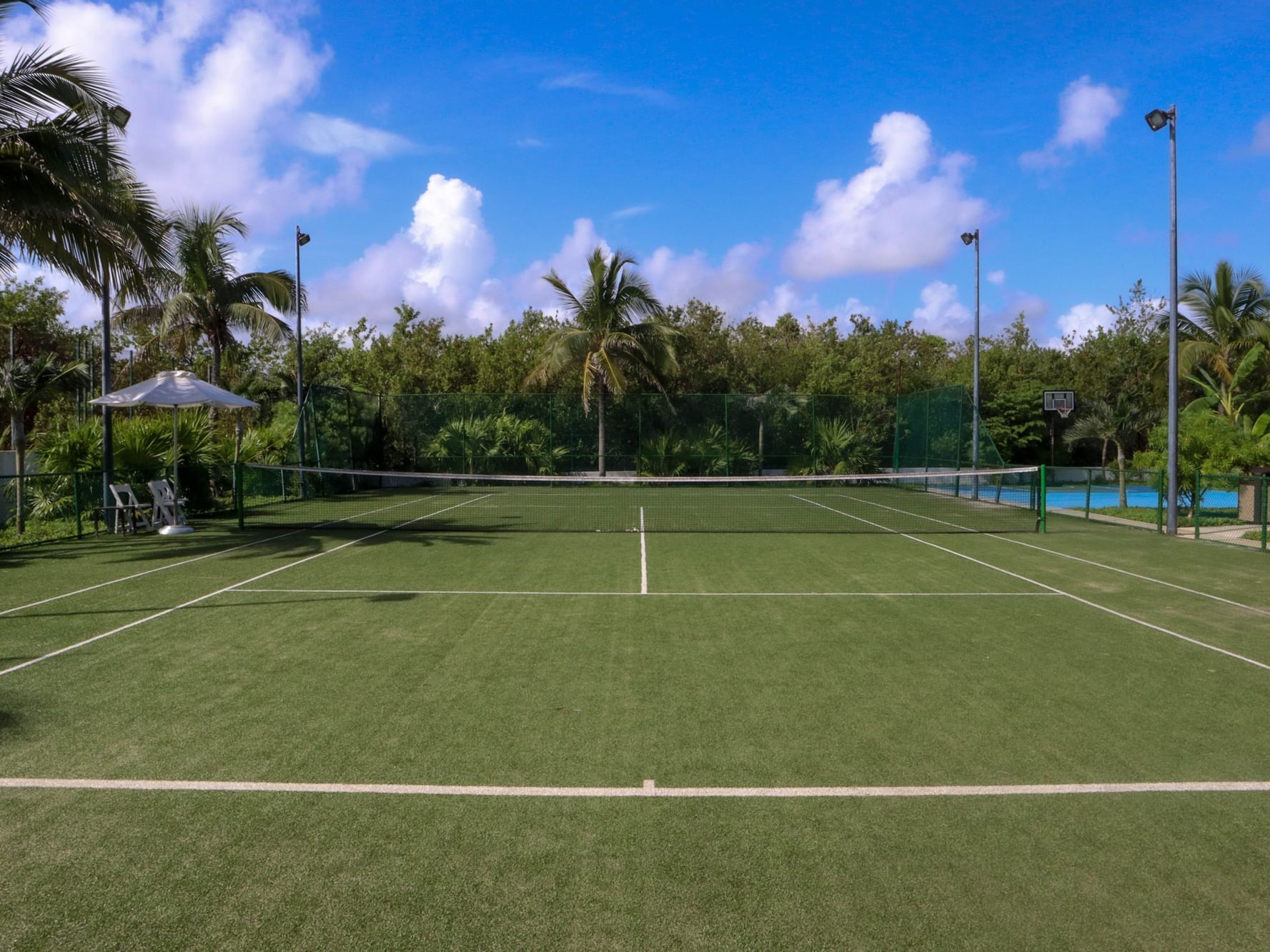 Close up on the Tennis court at Haven Riviera Cancun