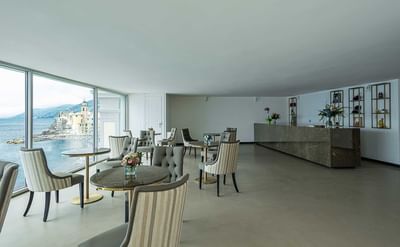 Event room setup with sea view at Sublimis Boutique Hotel Camogli
