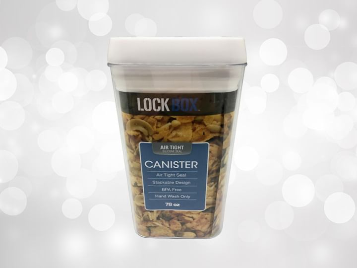 Medium Airtight Food Storage container against silver background