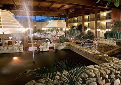 Fountain in Courtyard venue at Boxboro Regency Hotel