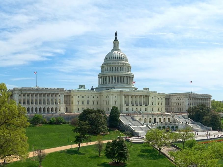 An exterior view of The U.S Capital near Hotel Silver Spring