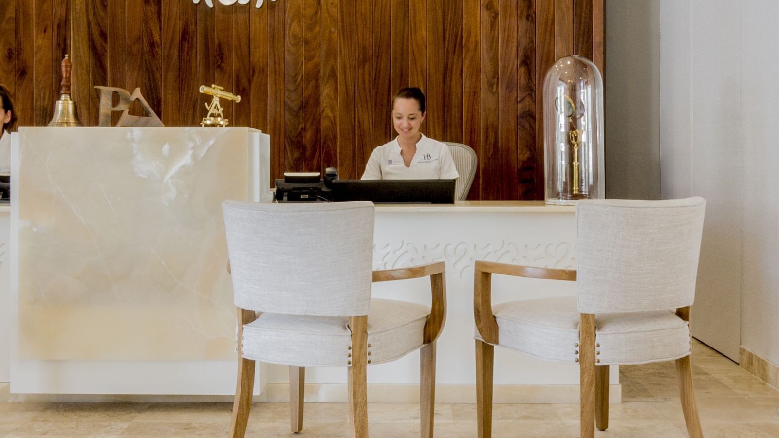 modern hotel check in desk