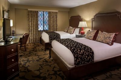 room with two queen beds