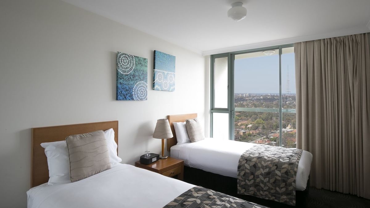 Two bedroom apartment with out door view at the Sebel Residence Chatswood